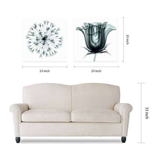 Empire Art Direct 24" x 24" African Bluebell Rose Veil Frameless Printed Tempered Glass Wall Art Set